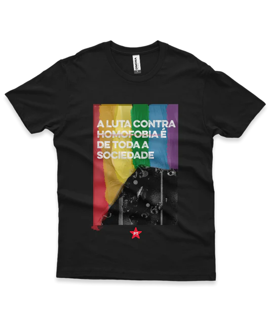 Camiseta Masculina A luta contra a homofobia é de toda a sociedade