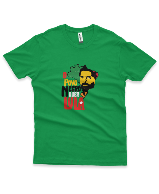 Camiseta Masculina O Povo negro quer Lula
