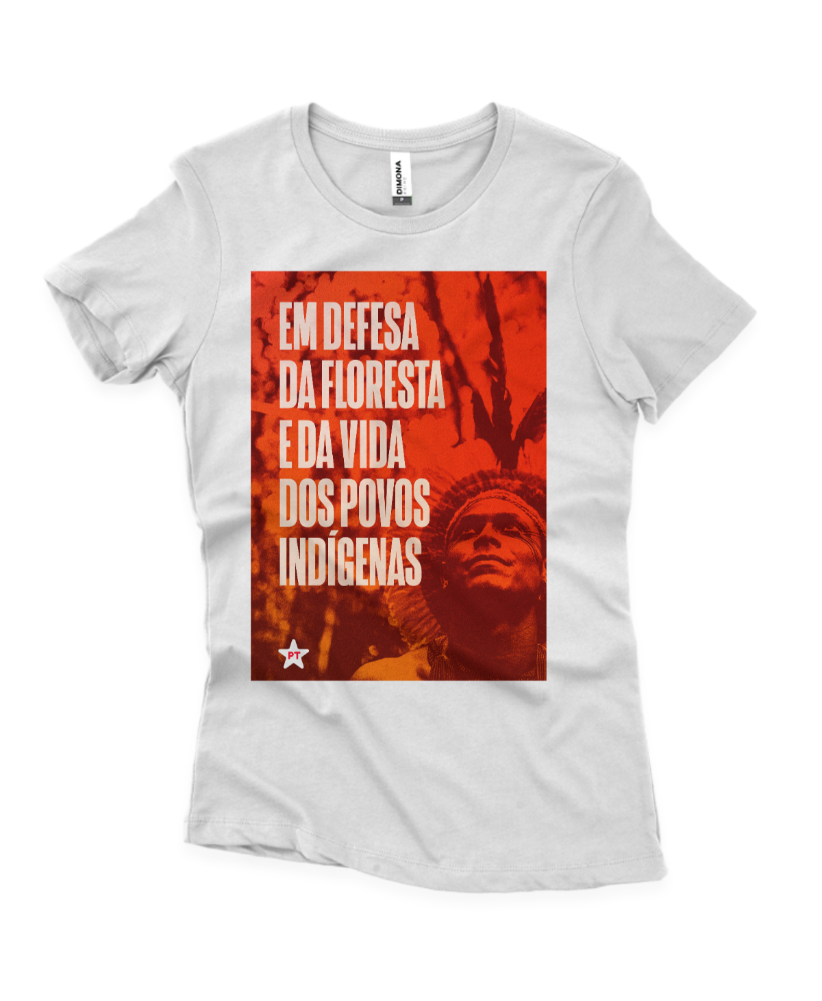 Camiseta Feminina Em defesa da floresta e da vida dos povos indígenas