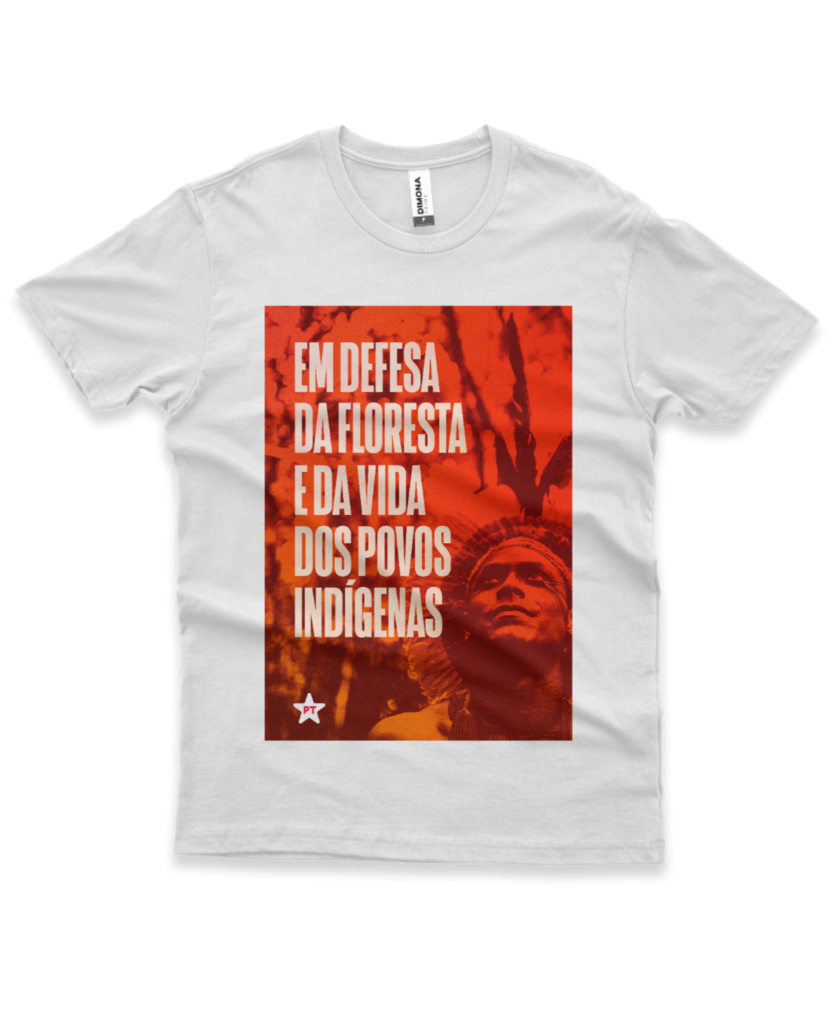 Camiseta Masculina Em defesa da floresta e da vida dos povos indígenas