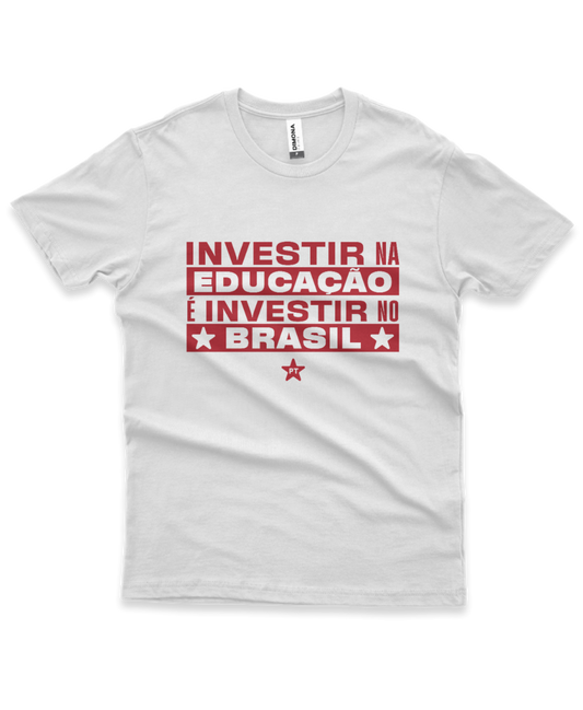 Camiseta Masculina Investir em educação é investir no Brasil